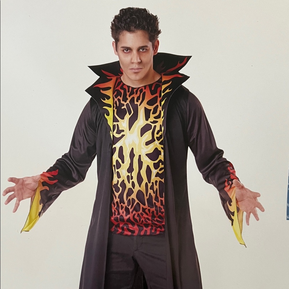 EUC - Burning Lucifer Adult Costume - Black, Red and Orange. - Picture 11 of 14